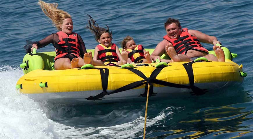 Andaman Lagoons - Popular Water Sports Activity or Adventure Activity Sofa Ride at Rajiv Gandhi Water Sports Complex or Andaman Water Sports Complex and North Bay or Coral Island at Port Blair, Elephant Beach at Havelock Island in Andaman Islands